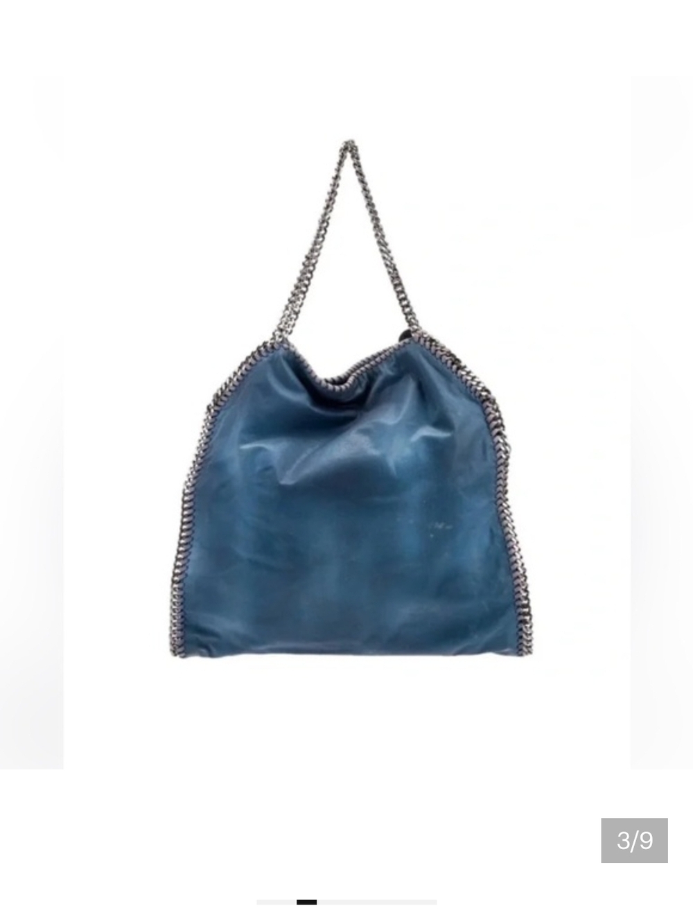Stella McCartney Falabella Fold Over Blue Chain-Trim Shoulder Tote